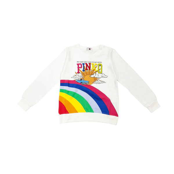 Girl White Full Sleeve Sweatshirt
