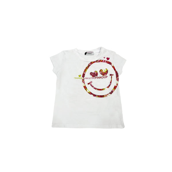 Girl White Cotton T-Shirt
