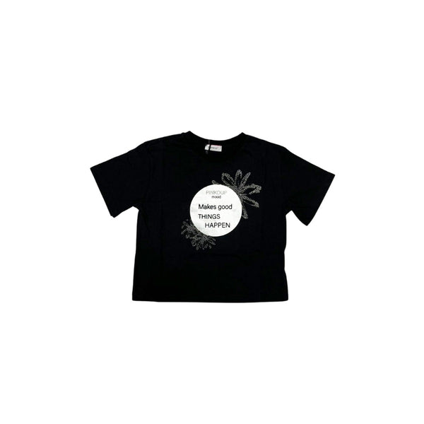 Girl Black Cotton T-Shirt