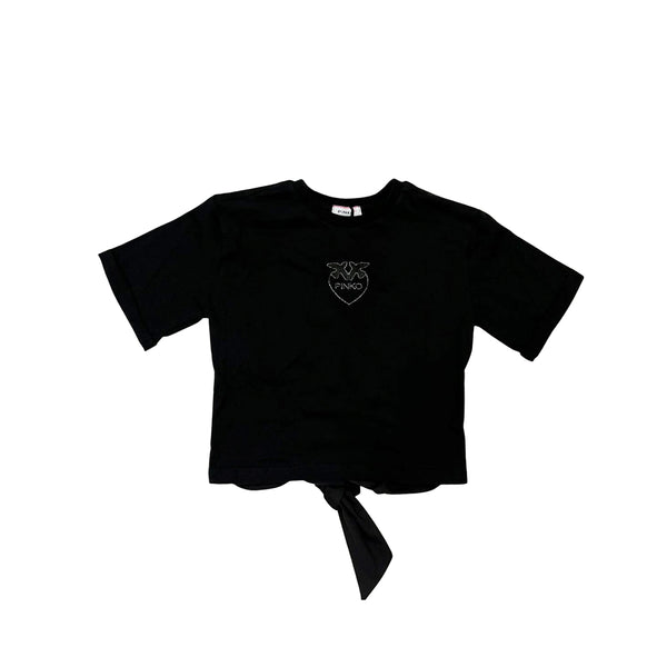 Girl Black Cotton T-Shirt