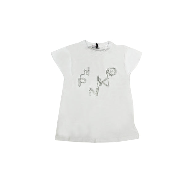 Girl White Cotton T-Shirt