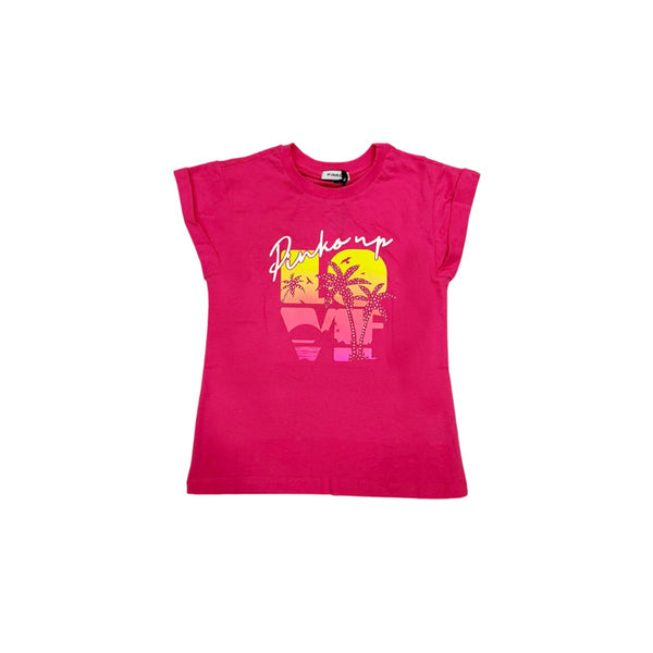 Girl Pink Cotton T-Shirt