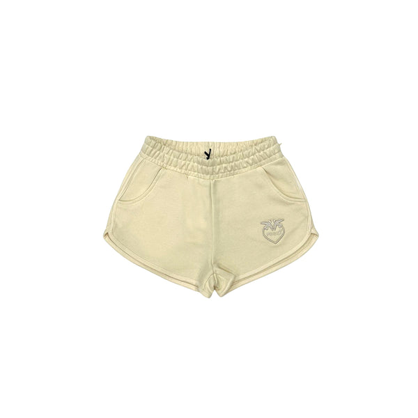 Girls Cream Cotton Shorts