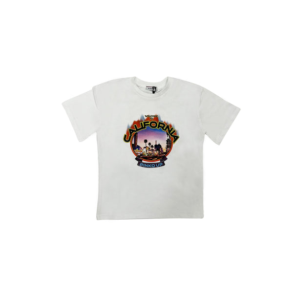 Girl White Cotton T-Shirt