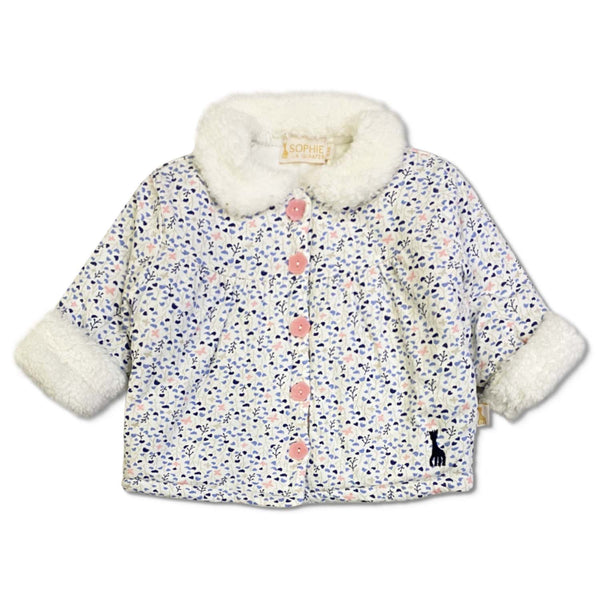 Baby Girls White Floral-Print Jacket