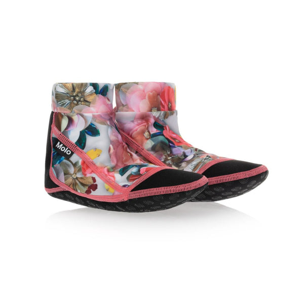 Black & Floral Pink Aqua Shoes
