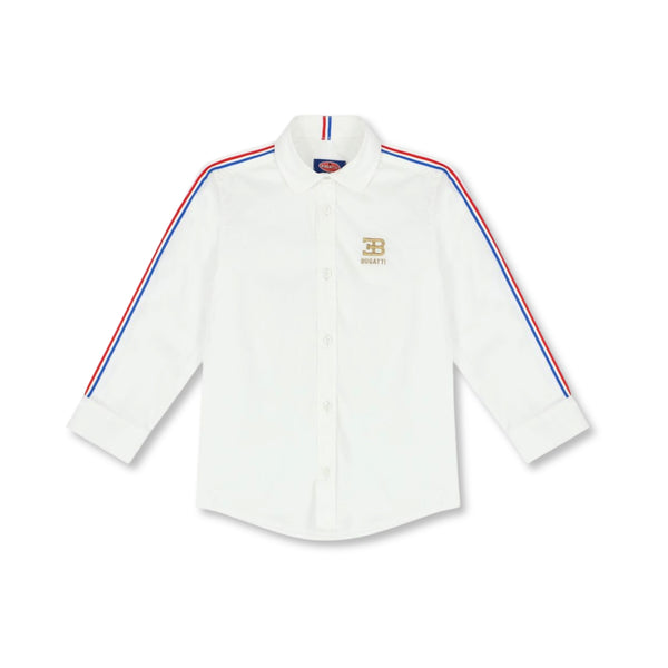 Boys White Embroidered Logo Shirt