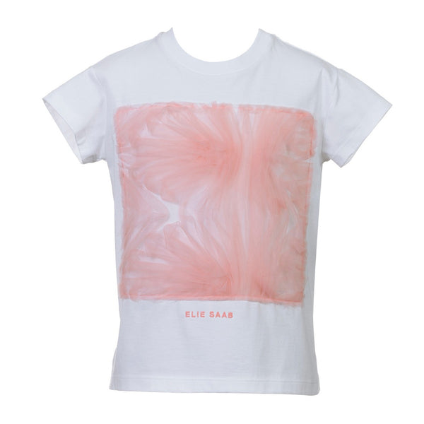 Pink Net Ruching With Logo T-shirt