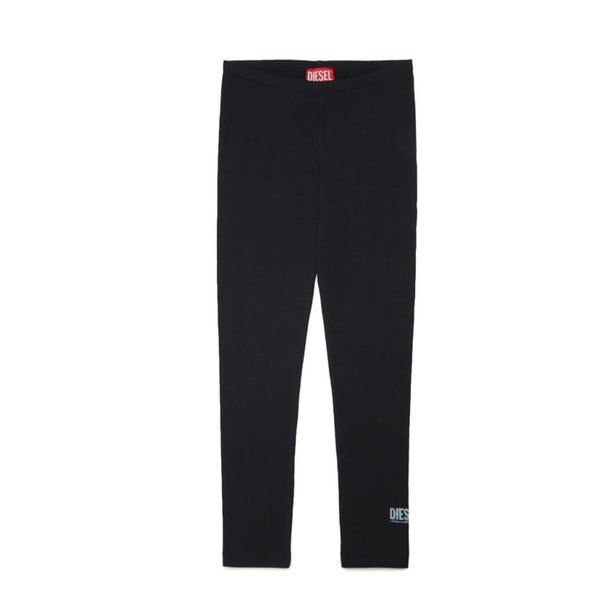 Black Leggings Pants With Logo At The Ankle
