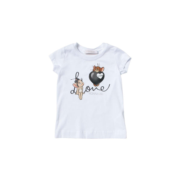 Girls White Jerry Print T-Shirt