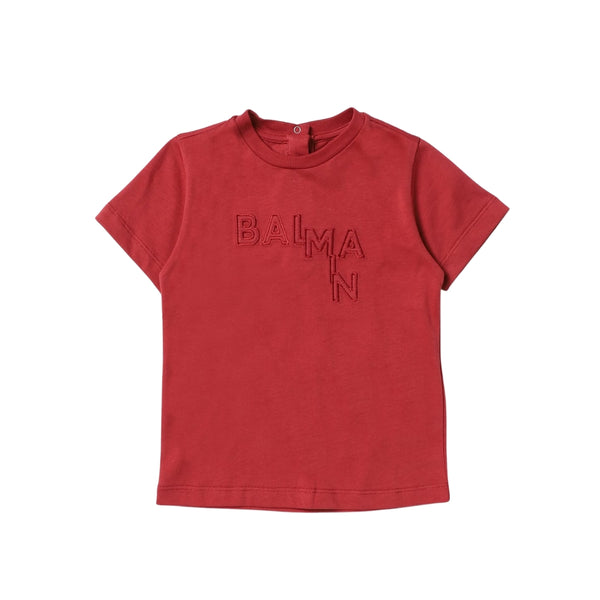 Baby Kids Red Embroidered Logo T-Shirt