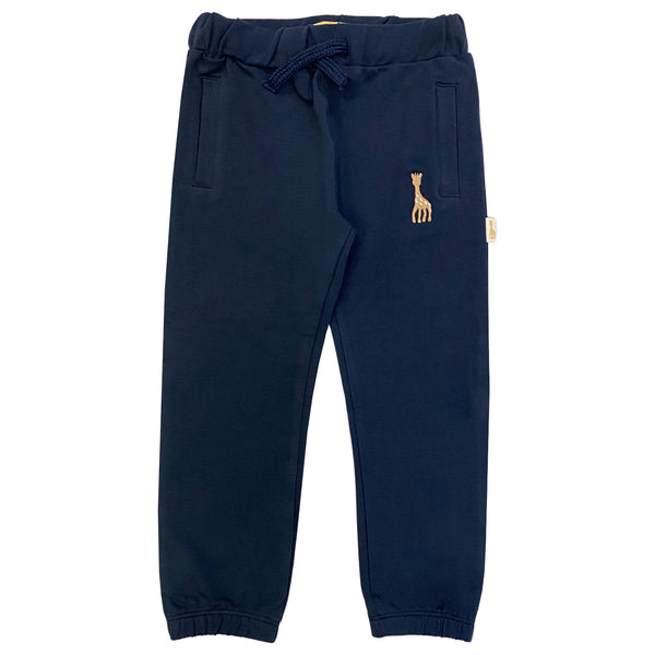 Baby Boys Navy Blue Embroidered-Logo Trouser