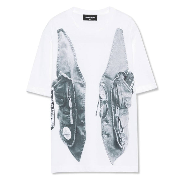 Unisex White Graphic Print T-Shirts