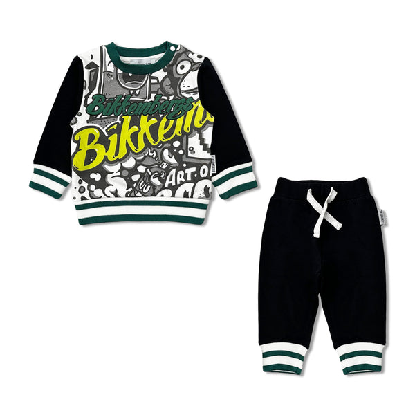 Baby Boys Blue Logo-Patch Graphic Tracksuit