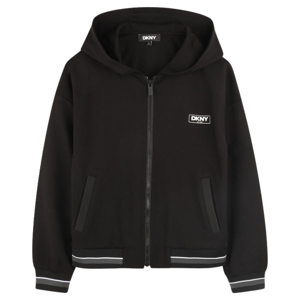 Boys Black Zip-Up Zip-Up Hoodie