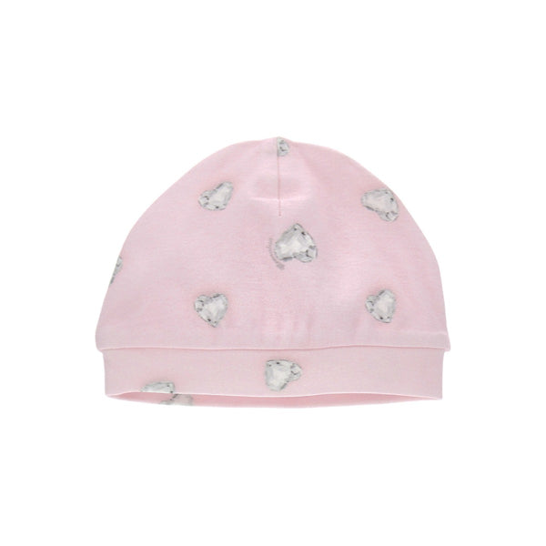 Baby Girls Pink Crystal Print Cotton Hat