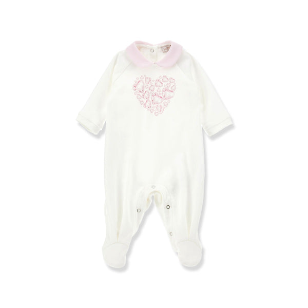 Baby Girls White Crystal Print Romper