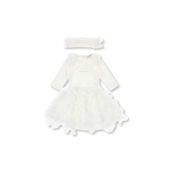 Baby Girls White Tulle Babysuit  (3 pc)