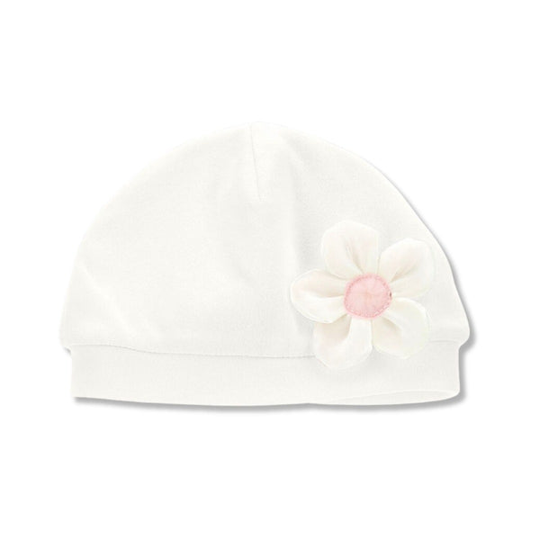 Baby Girls White Hat With Flower