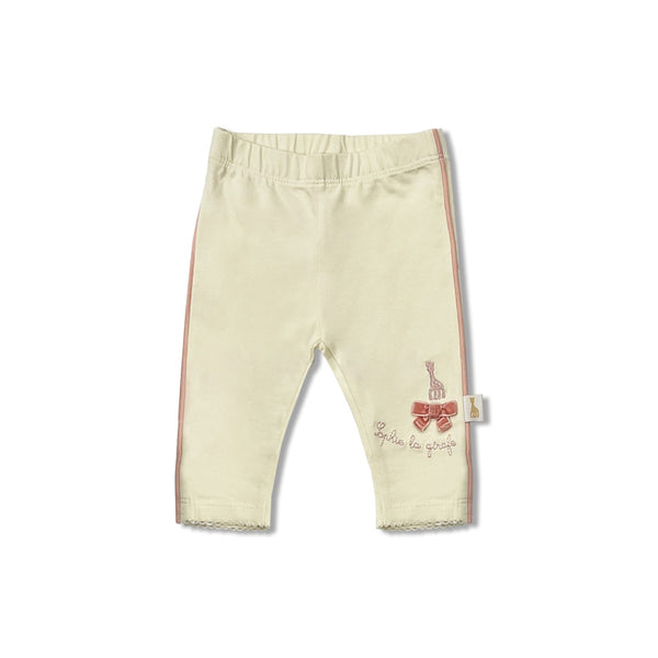 Baby Girls Ivory & Pink Stripe Leggings