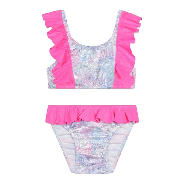 Girls Pink Frilled Detail Bikini