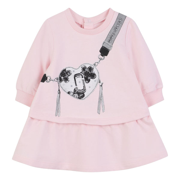 Baby Girls Pink Graphic-Print Dress