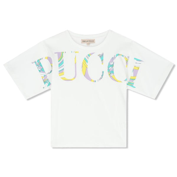 White Logo Printed T-Shirt