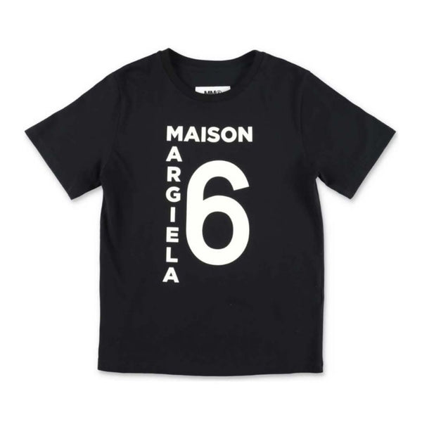 Black T-shirt with six hand front print