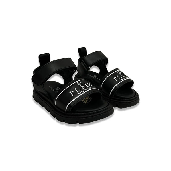 Unisex Black Leather Sandals