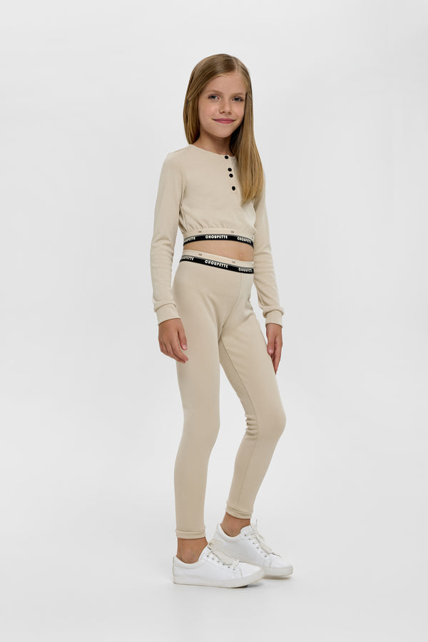 Cropped  LS Tee and legging Set