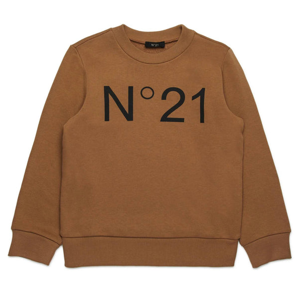 Unisex Brown Logo-Print Sweatshirt