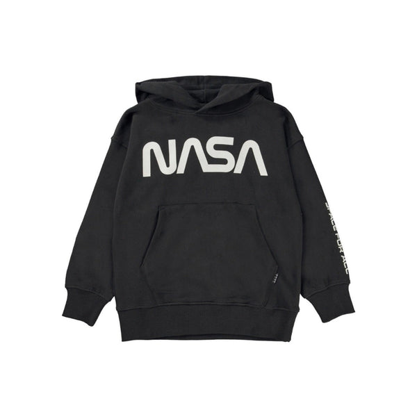 Boys Black Nasa Logo Print Hoodie