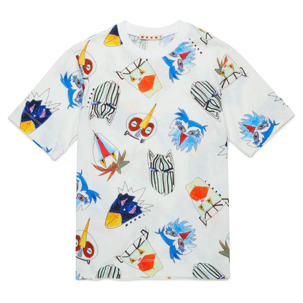 Unisex White Graphic-Print T-shirt