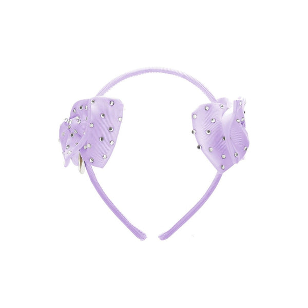 Girls Purple Double Bow Hairband