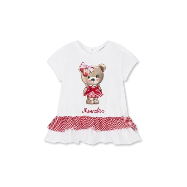 Girls White Cotton Tunic T-Shirt