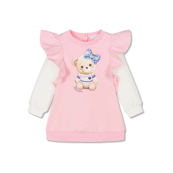 Baby Girls Pink Cotton Sweatshirt Dress