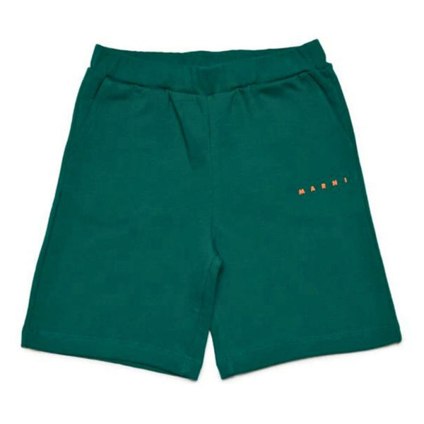 Unisex Green Logo-Print Fleece Shorts