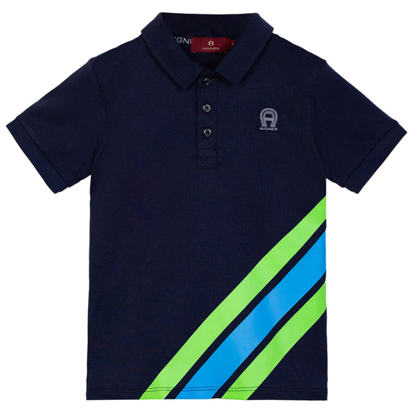 Boys Blue Logo-Print T-Shirts