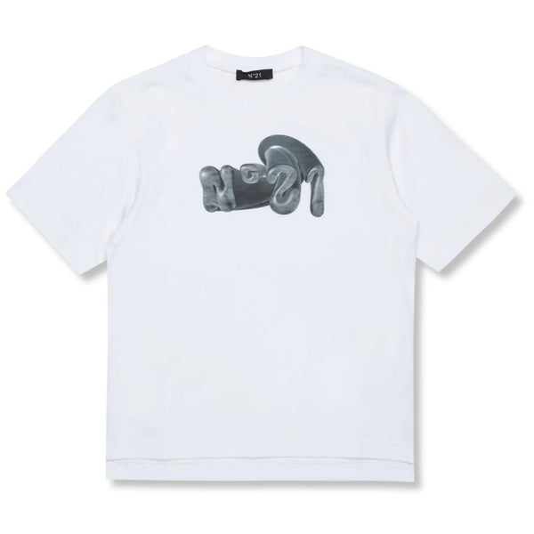 Unisex White Logo-Print T-Shirt