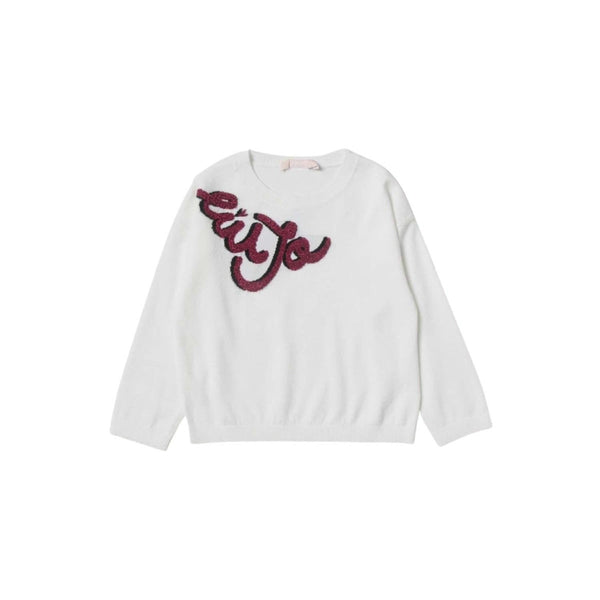 White Logo Sweatshirts For Girls