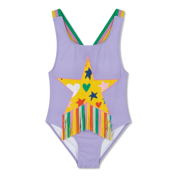 Girls Purple Star Swimsuit (UPF50+)