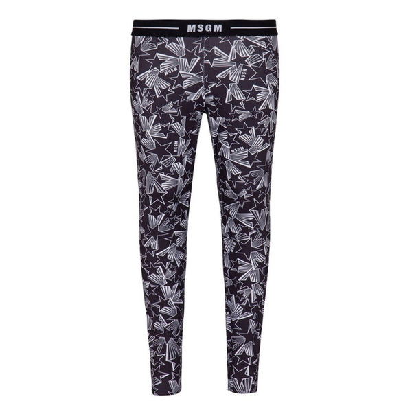 Girls Black Star Print Leggings