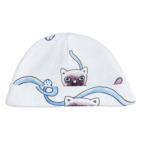 Unisex White Siamese Cat Print Beanie