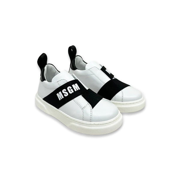 White Leather Logo Trainers