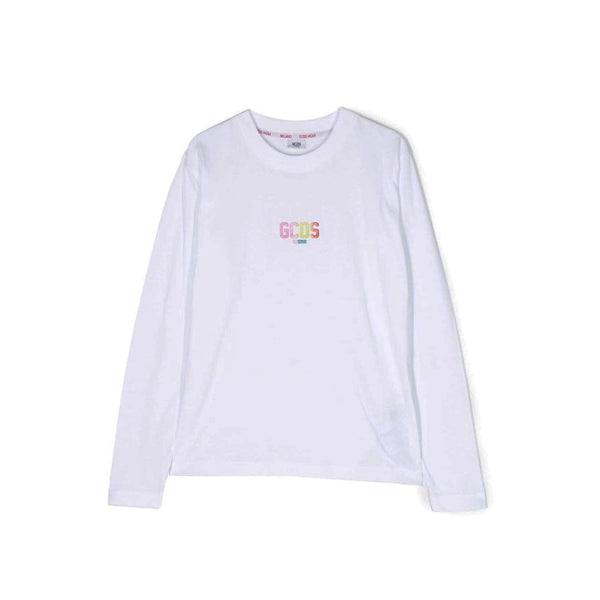 Girls White Logo-Print Cotton T-shirt