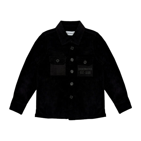 Boys Black Logo-Pocket Shirt