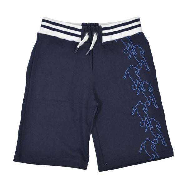 Boys Navy Blue Logo-Print Shorts