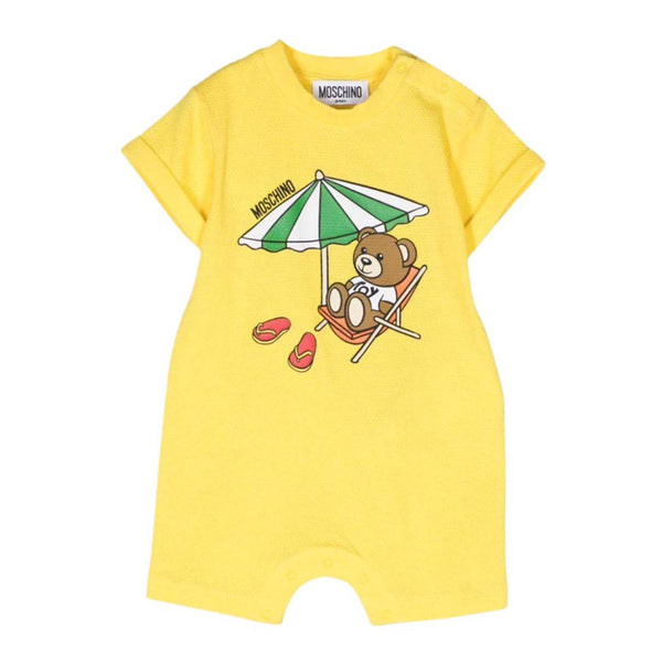 Yellow Teddy Bear Cotton Romper
