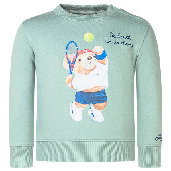 Boys Green Graphic-Print Sweatshirts