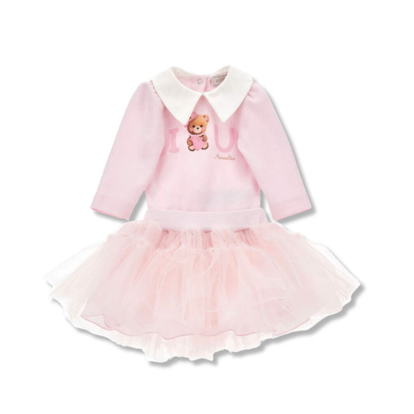 Baby Girls Pink Two-Piece Tulle Skirt Set